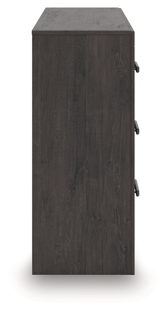 Prendonea Charcoal Dresser side view