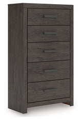 Prendonea Charcoal Chest of Drawers side alternate angle