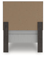 Prendonea Charcoal Twin Panel Bed back view