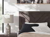 Prendonea Charcoal Twin Panel Bed headboard detail