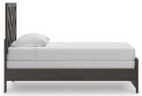 Prendonea Charcoal Twin Panel Bed side view