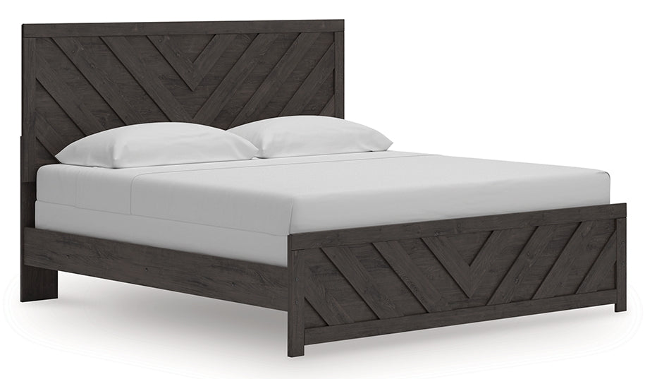 Prendonea King Panel Bed angled side view