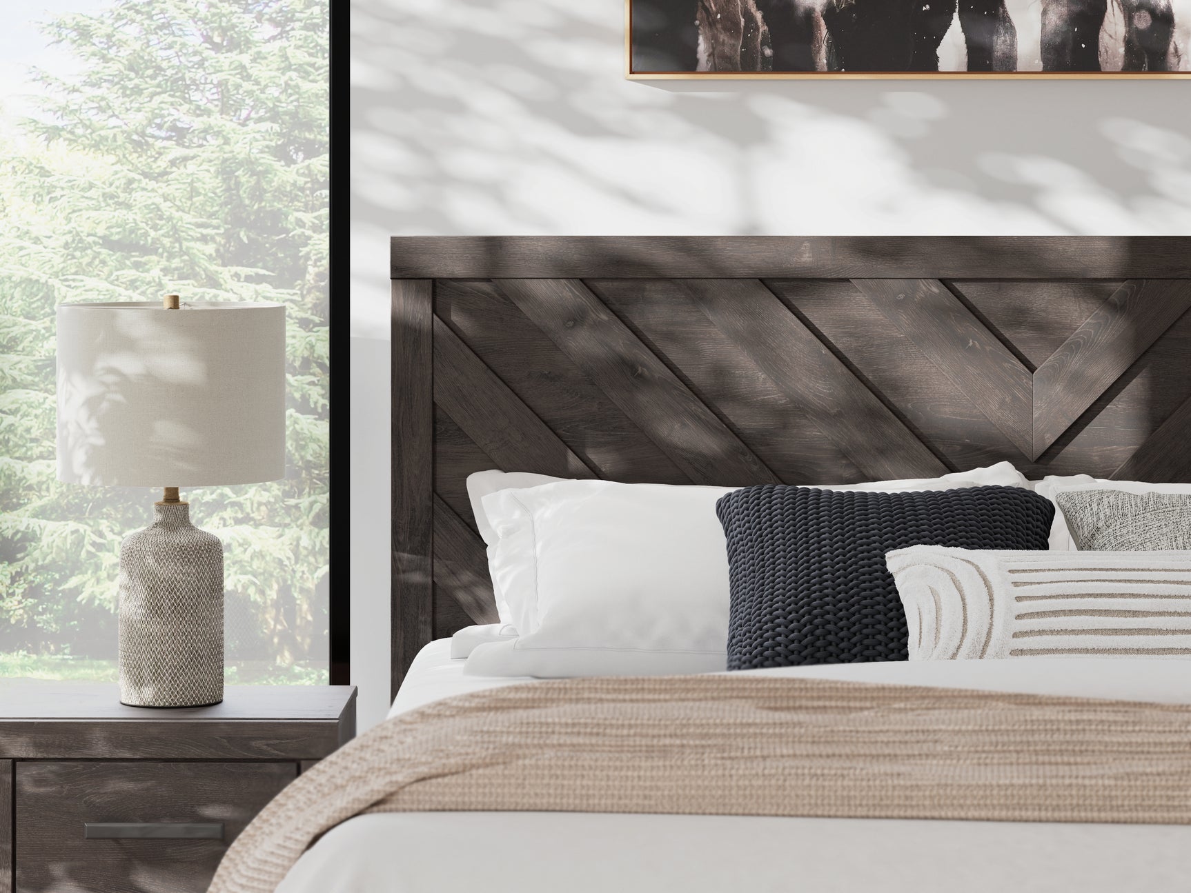 Prendonea King Panel Bed headboard detail