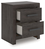 Prendonea Nightstand drawers open showing interior storage