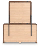 Back view of Fortlorn Walnut Brown Dresser