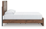 Roll slats and side rails assembly detail of Fortlorn queen bed