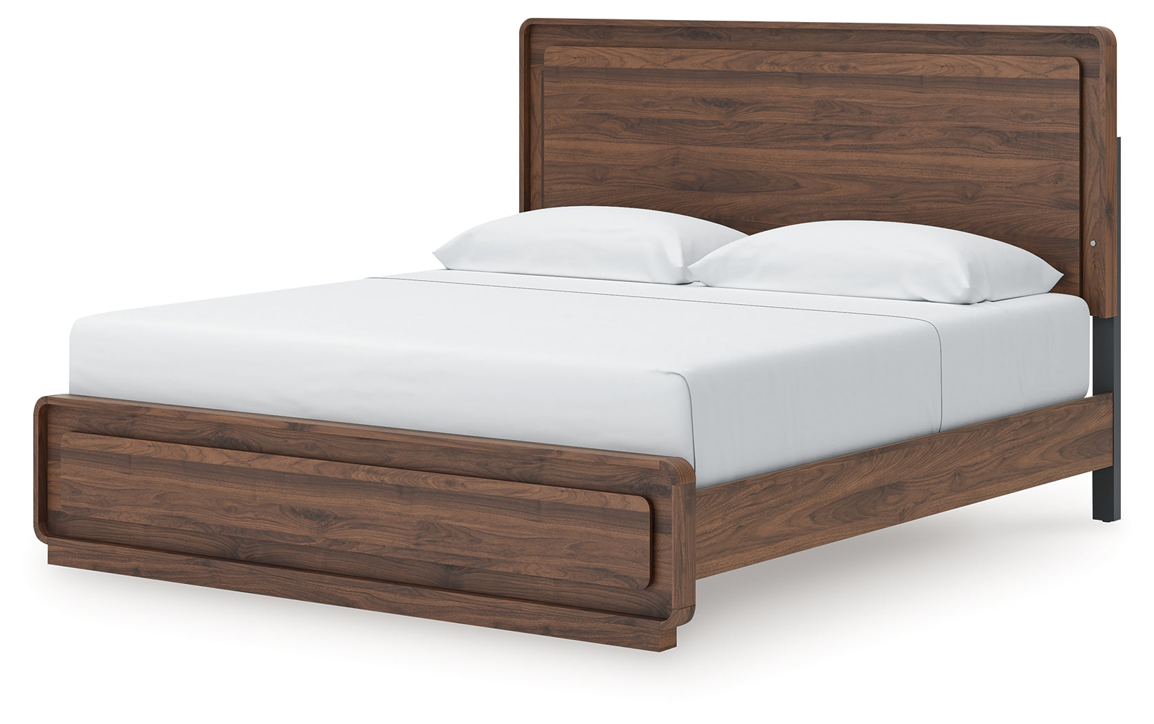 Fortlorn King Panel Bed Walnut Brown alternate side angle