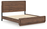 Fortlorn King Panel Bed Walnut Brown nightstand side view