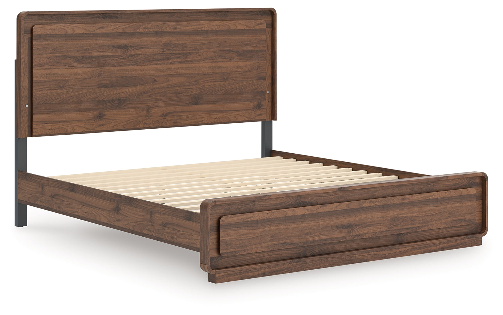 Fortlorn King Panel Bed Walnut Brown nightstand side view