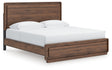 Fortlorn King Panel Bed Walnut Brown angled side view
