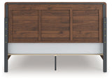 Fortlorn King Panel Bed Walnut Brown back view