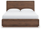 Fortlorn King Panel Bed Walnut Brown headboard front view