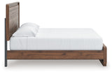 Fortlorn King Panel Bed Walnut Brown side profile