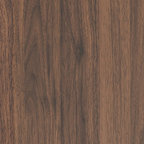 Wood grain laminate close-up swatch in walnut brown