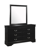 Louis Philip bedroom collection dresser and nightstand in black finish