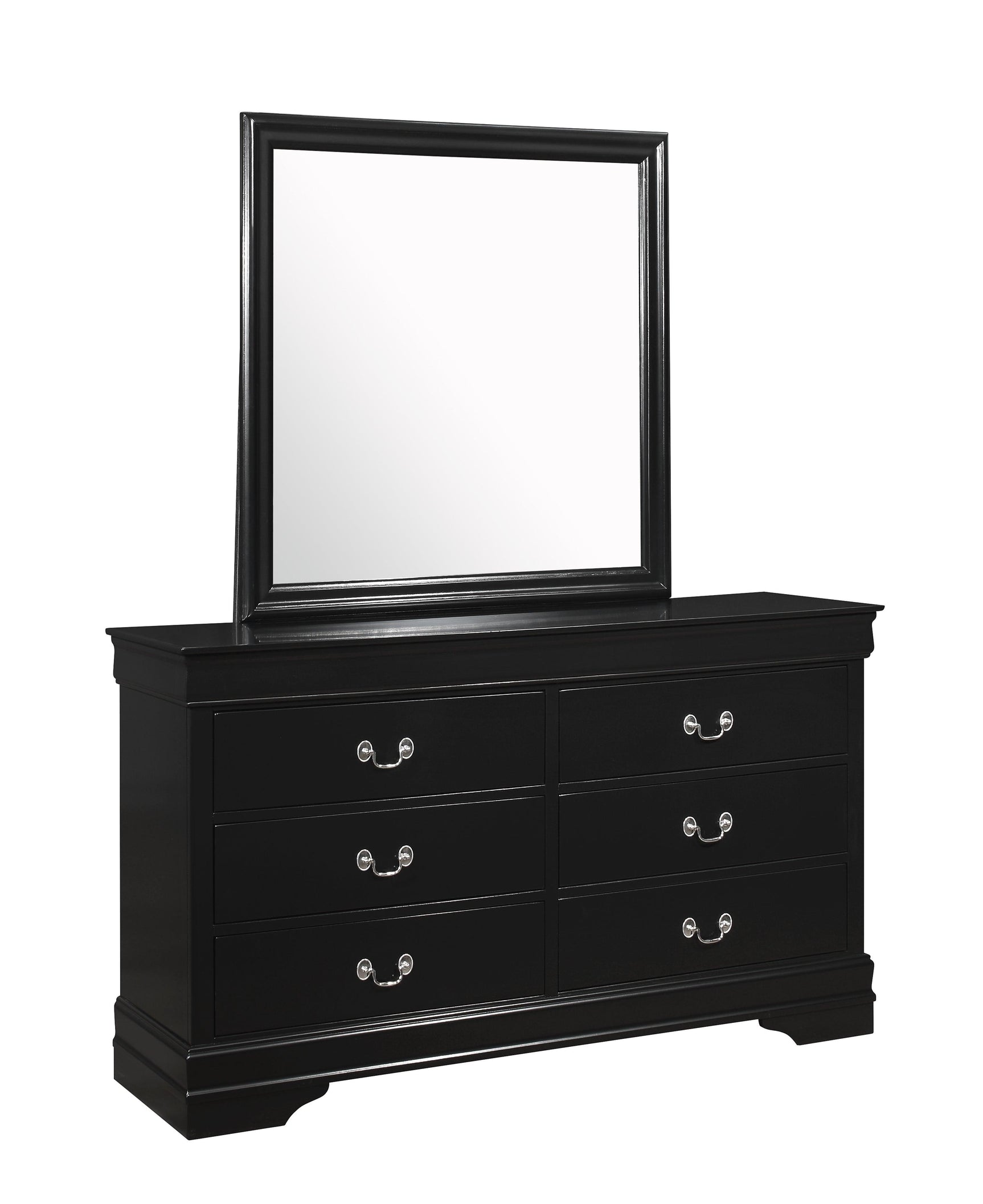 Louis Philip bedroom collection dresser and nightstand in black finish
