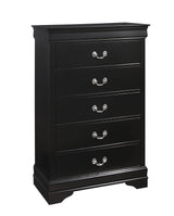Louis Philip chest of drawers with black wood and pewter handles