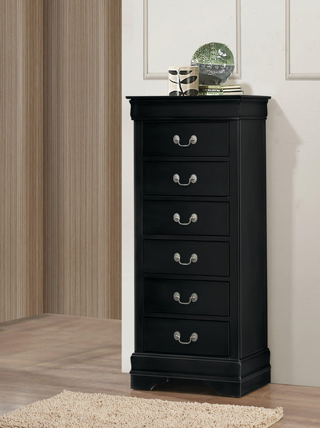 Close-up of pewter bail hardware on Louis Philip nightstand drawer