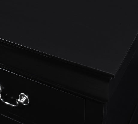 Lighting accentuating Louis Philip nightstand’s sleek lines