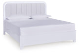 Jarlee White King Upholstered Panel Bed angled view