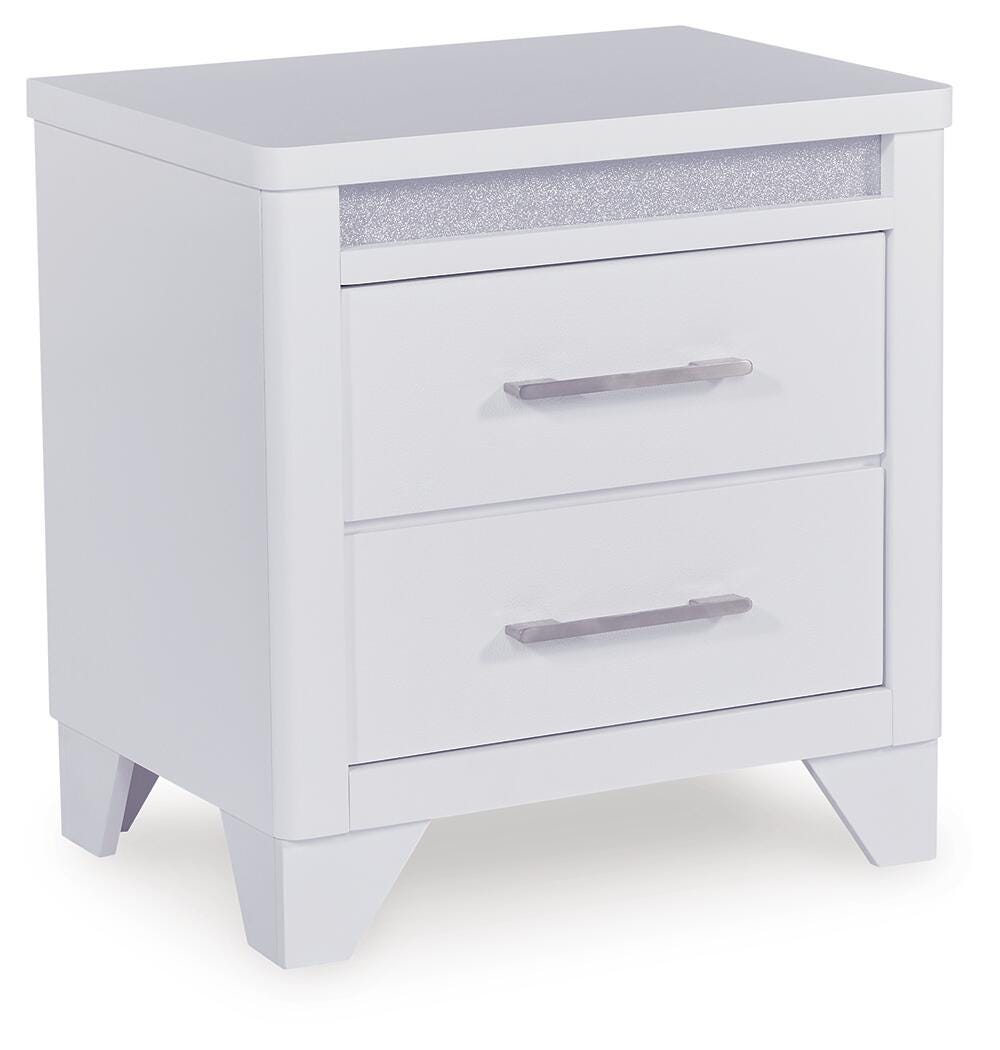 Jarlee White Nightstand angled view