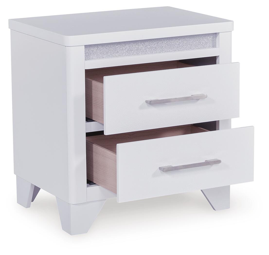 Jarlee White Nightstand angled view
