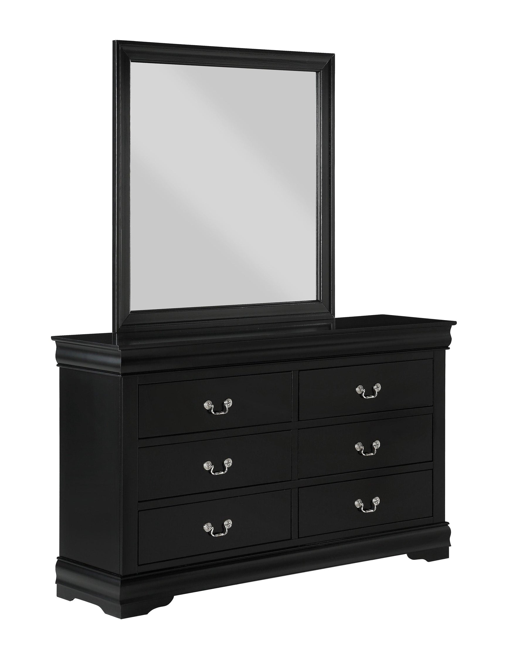 Louis Philip black dresser front view