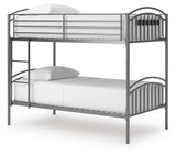 Side angle of Lanceburg metal bunk bed