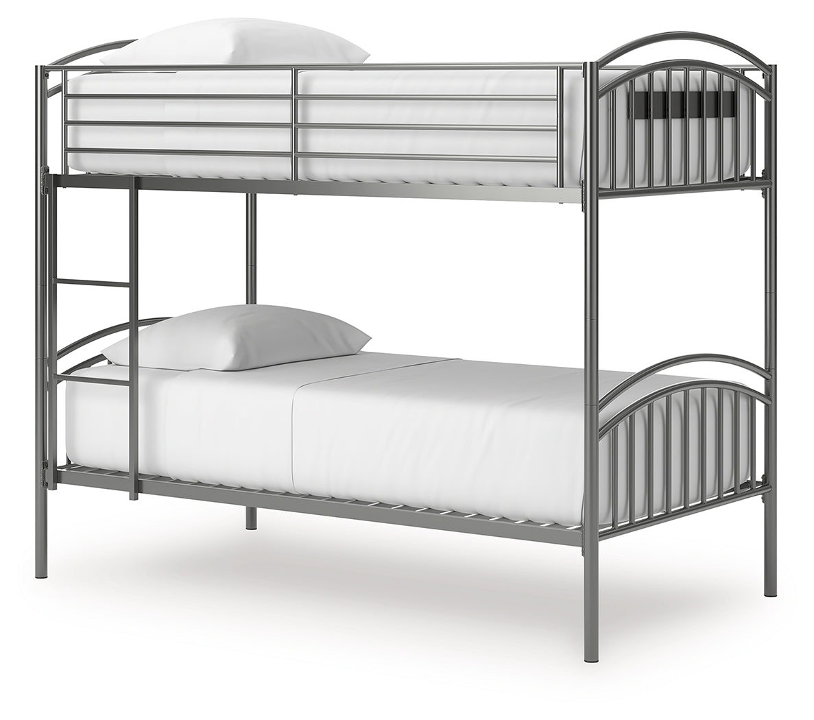 Side angle of Lanceburg metal bunk bed