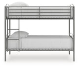 Side profile of Lanceburg twin over twin bunk bed