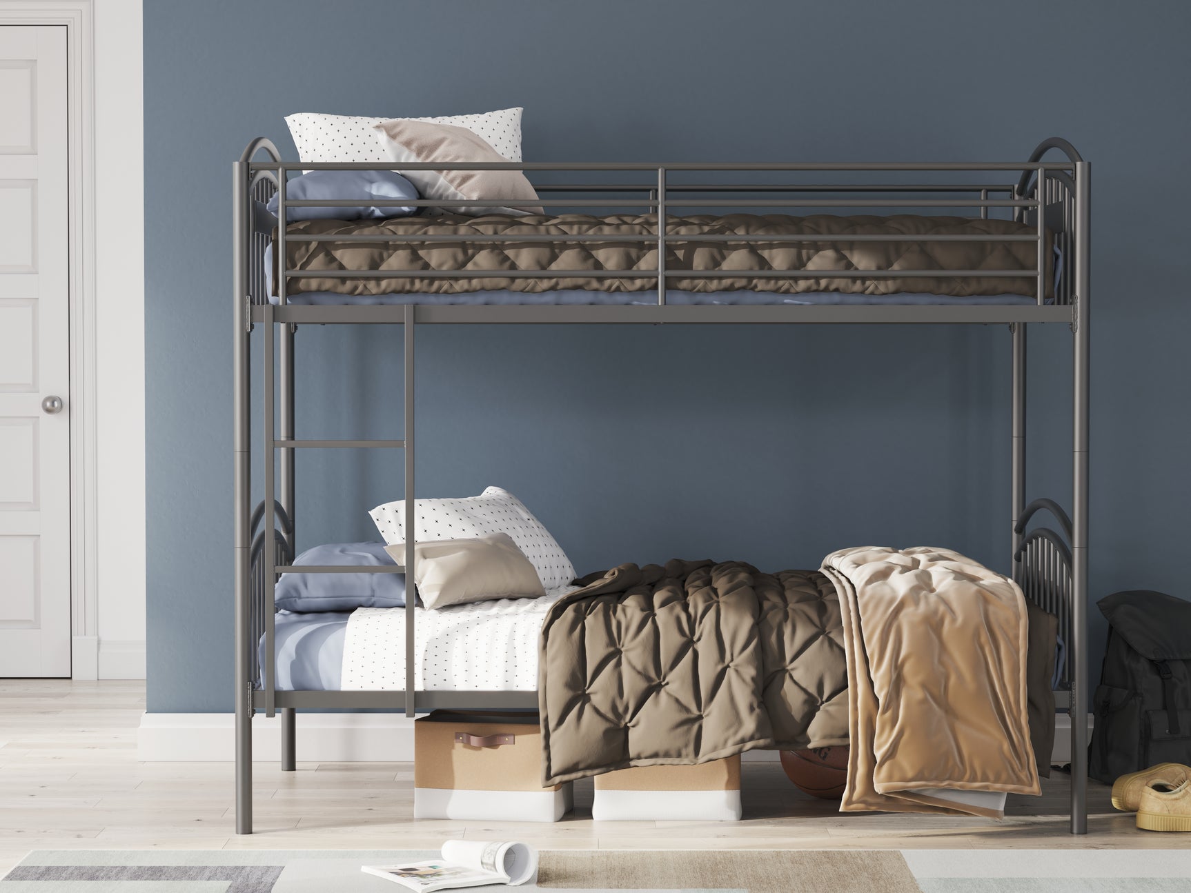 Styled bedroom with Lanceburg twin bunk bed