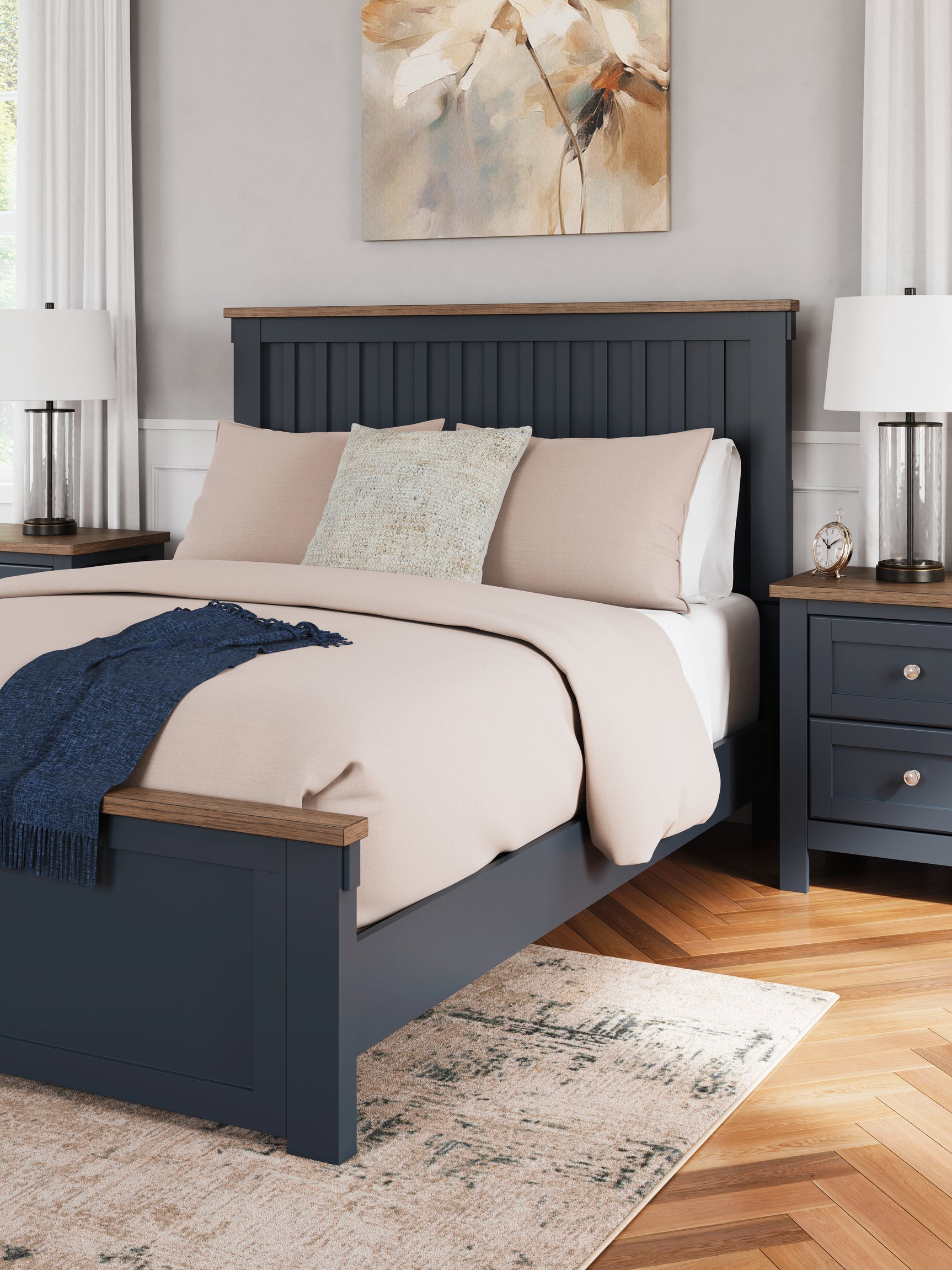 Styled bedroom with Landocken queen panel bed