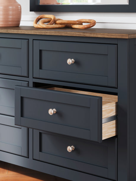 Drawer interior of Landocken dresser