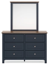 Back view of Landocken dresser and mirror attachment
