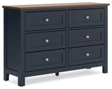 Side angle of Landocken dresser showing drawers