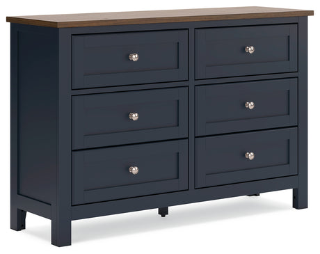 Side angle of Landocken dresser showing drawers