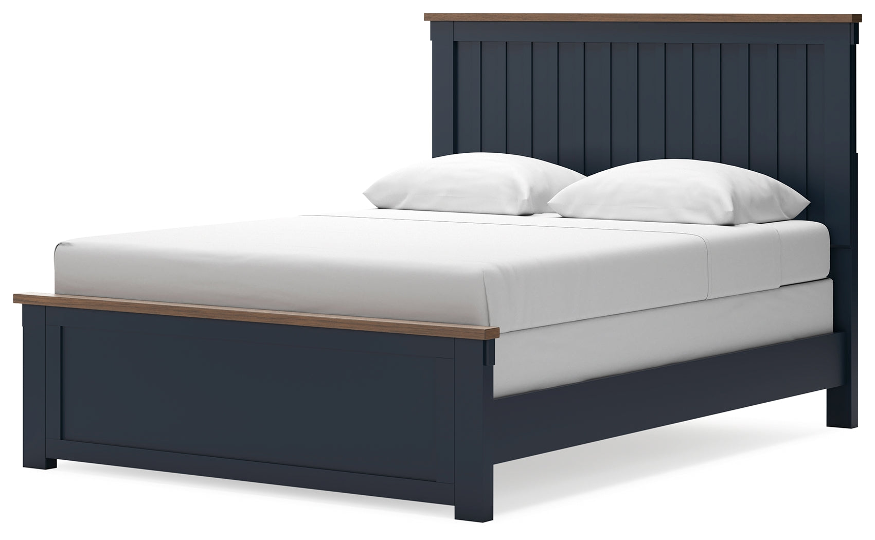 Back angle of Landocken queen panel bed