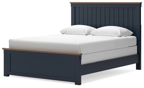 Back angle of Landocken queen panel bed