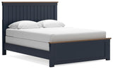 Landocken Brown/Blue Panel Bedroom Set angled view