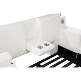 USB and Type C charging ports on bed frame