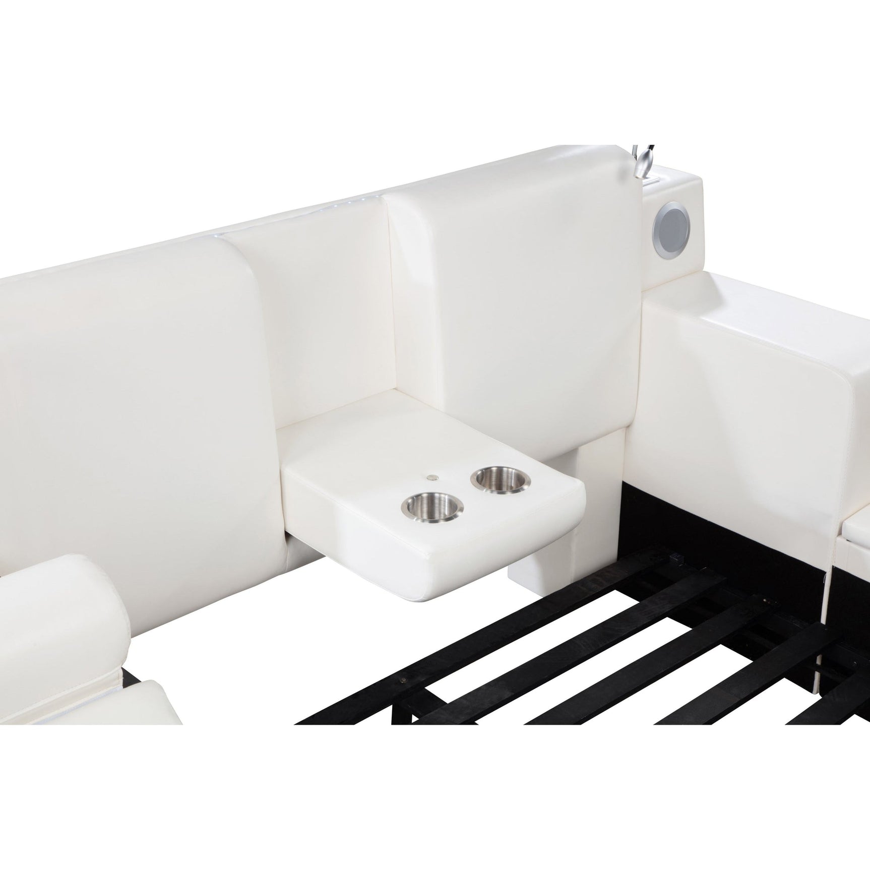 USB and Type C charging ports on bed frame