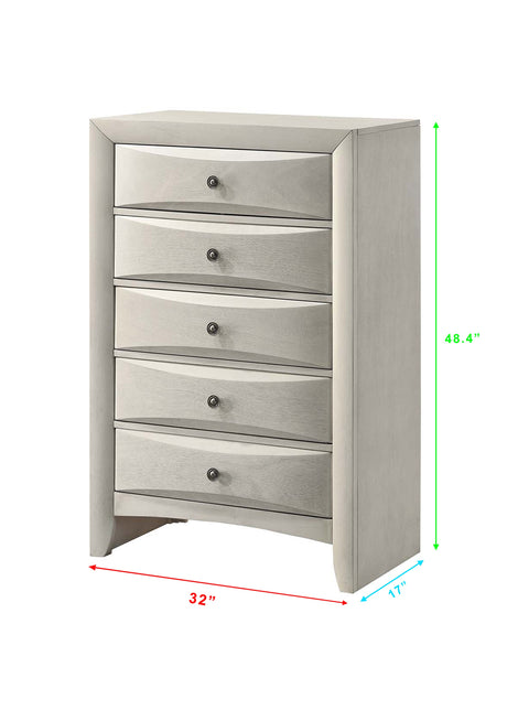 Emily White Storage Platform Queen Bed front angle with storage drawers