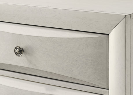 Emily White Storage Platform King Bed front view with drawers