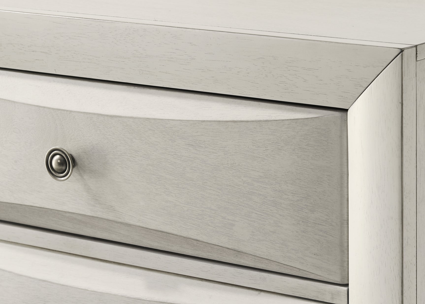 Emily White Storage Platform Queen Bed front angle with storage drawers