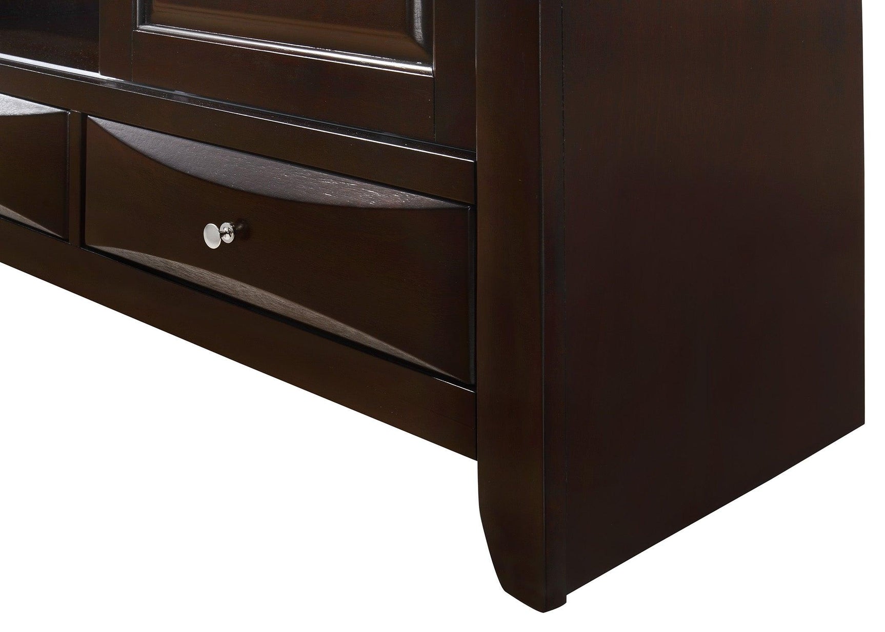 Emily Dark Cherry Modern Transitional Wood Queen Storage Bookcase Platform Bed - Ella Furniture