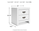 Binterglen White Panel Bedroom Set dimension view