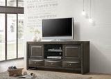 Bedroom view of Emily Gray Oak Storage Platform Bedroom Set bed