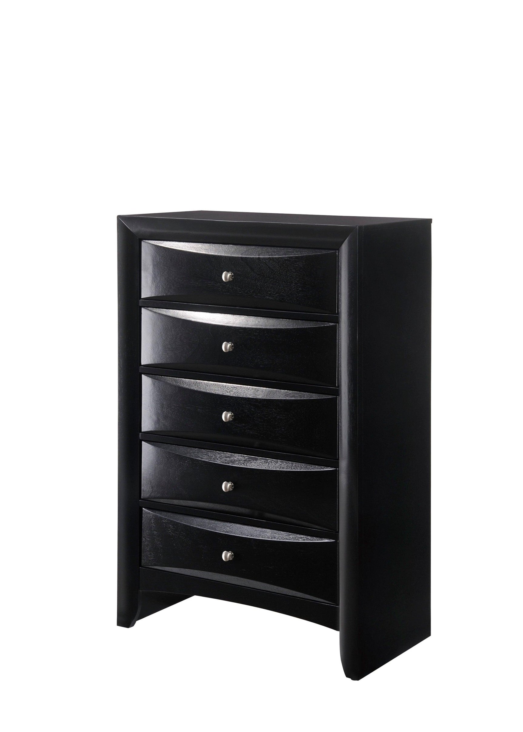 Main angle of Emily Black Storage Platform Bedroom Set bed