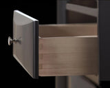 Black Emily Chest showing smooth drawer glide