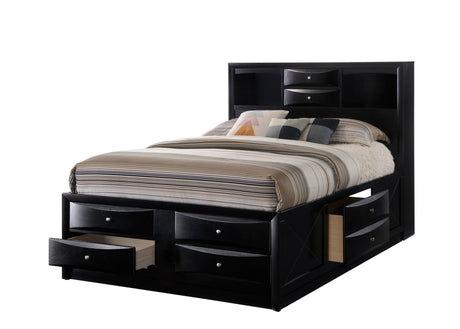 Emily collection king captain’s bed in black finish